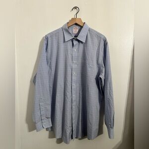 Brooks Brothers Orange & Blue Striped Button Down Top 17.5 - 36